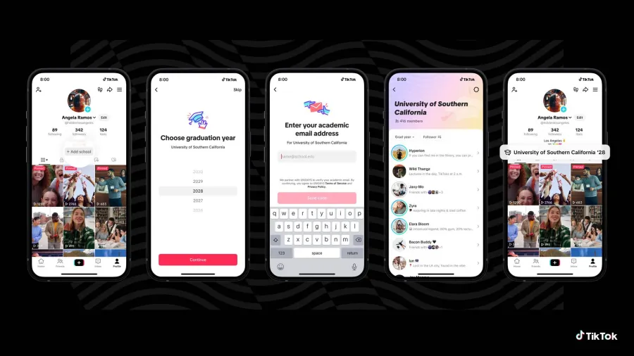 TikTok’s latest feature lets college students find and connect with classmates