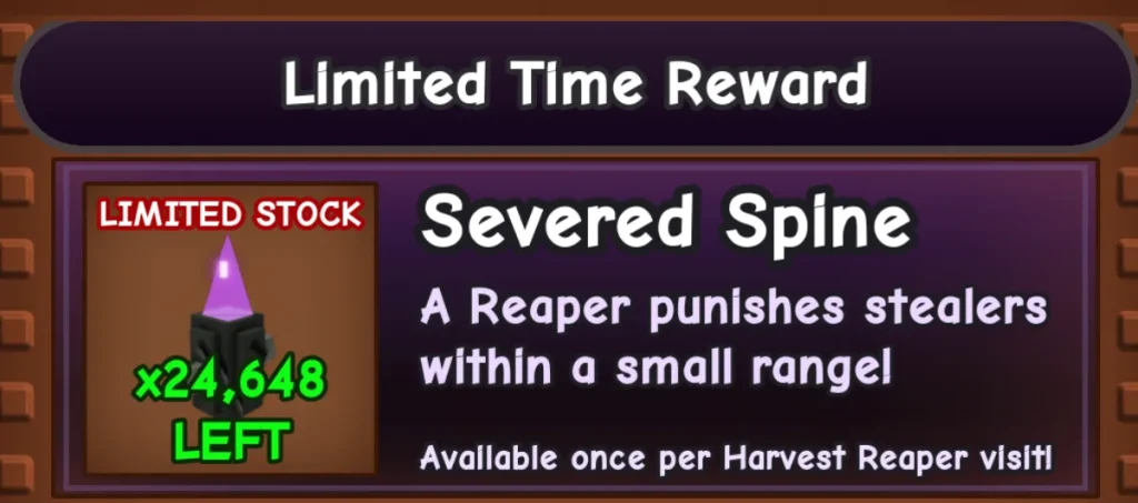 ⚔️ Limited-Time Reward: Severed Spine Seed