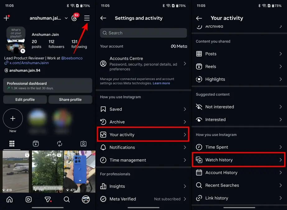 How to Access Instagram Watch History