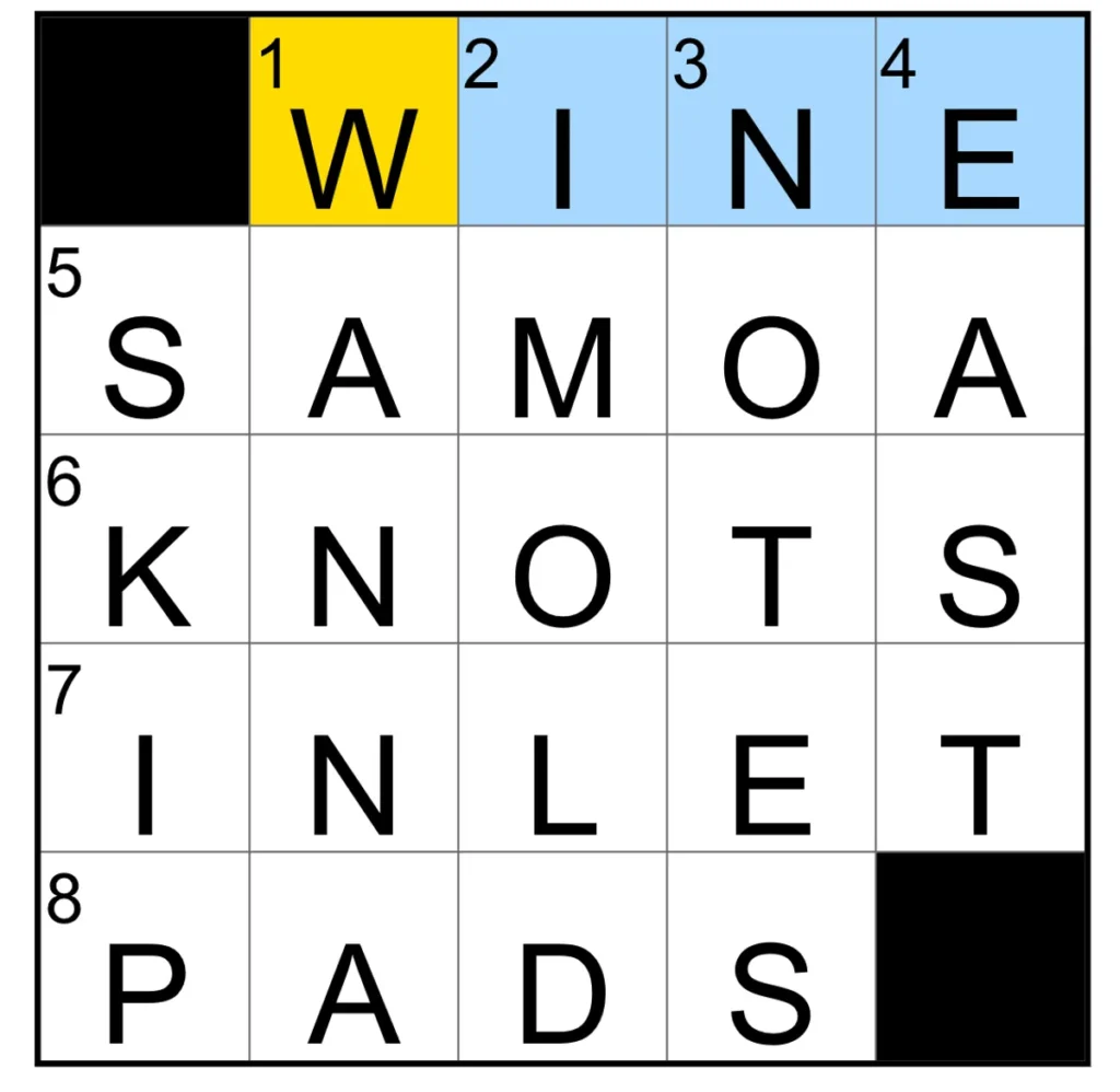The completed NYT Mini Crossword puzzle for Oct. 16, 2025.
