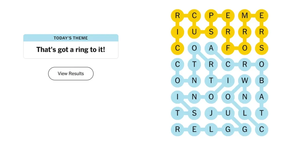 NYT Strands puzzle grid showing spangram CIRCUS PERFORMERS