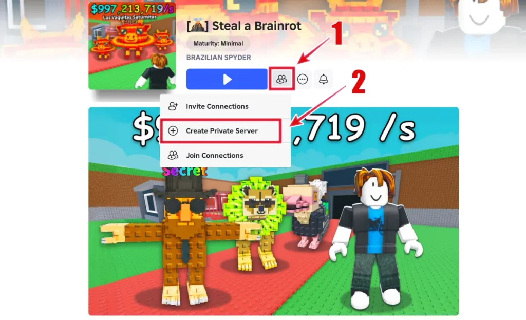 How to Create a Private Server in Steal a Brainrot