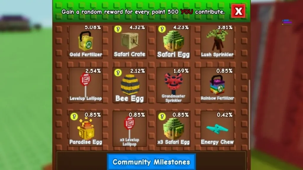 ???? Individual Safari Harvest Rewards