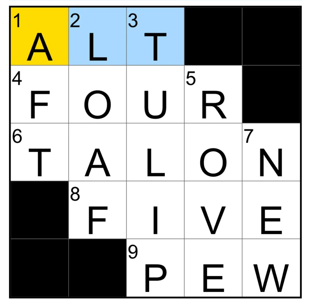 The completed NYT Mini Crossword puzzle for Nov. 24, 2025.

