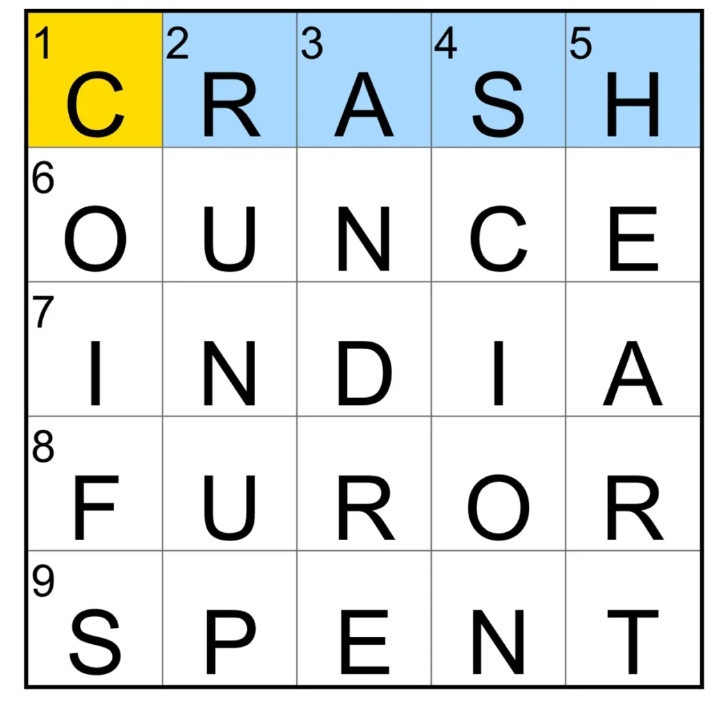 The completed NYT Mini Crossword puzzle for Nov. 4, 2025.
