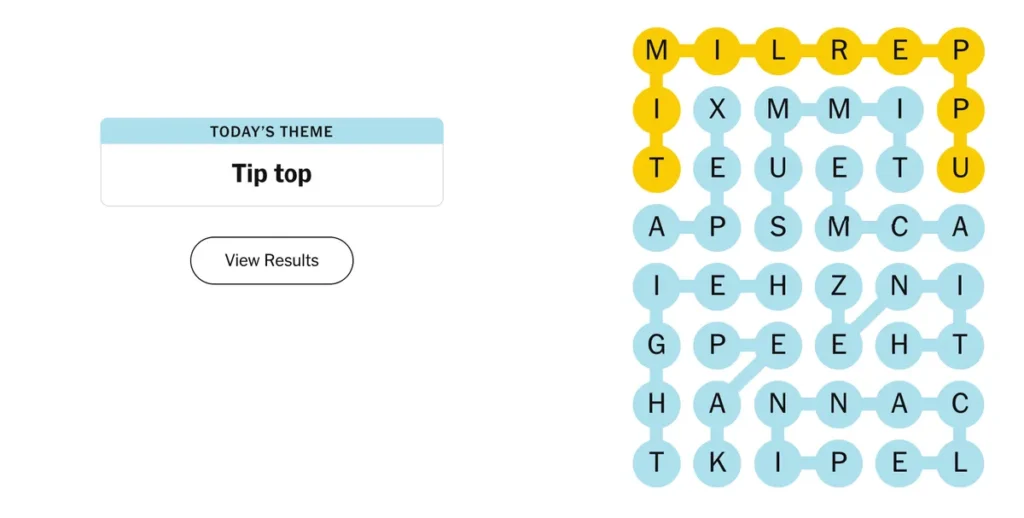 The completed NYT Strands puzzle for Nov. 25, 2025.