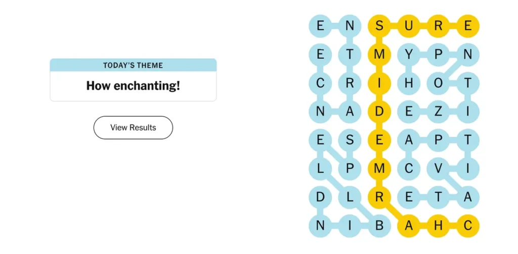 The completed NYT Strands puzzle for Nov. 9, 2025.