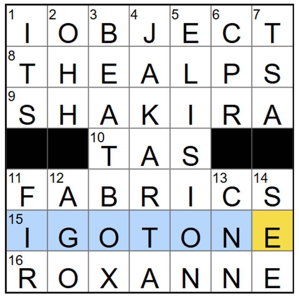 Completed New York Times Mini crossword for Saturday, December 6