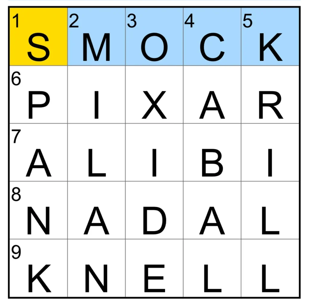 The completed NYT Mini Crossword puzzle for Dec. 11, 2025.