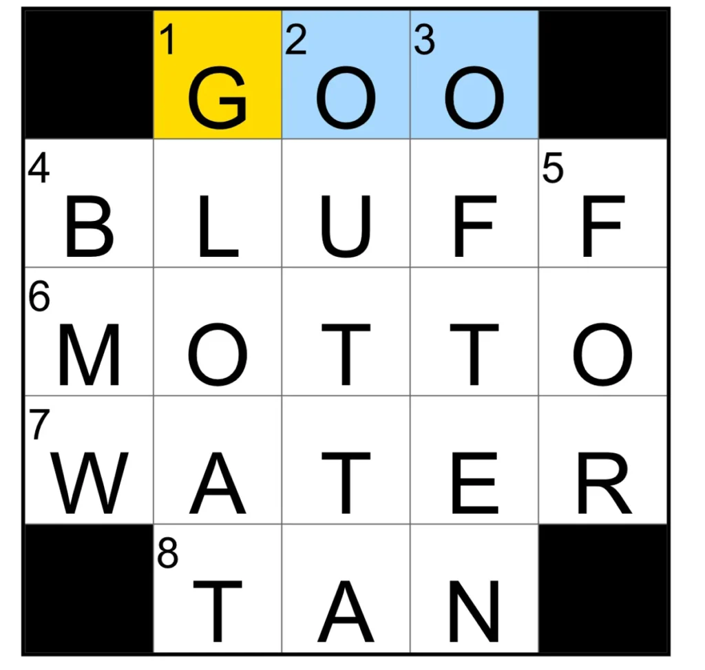 The completed NYT Mini Crossword puzzle for Dec. 19, 2025.