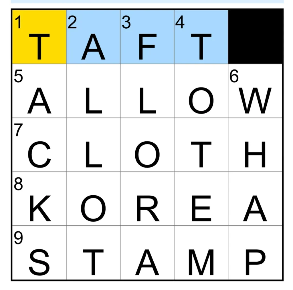 The completed NYT Mini Crossword puzzle for Dec. 21, 2025.