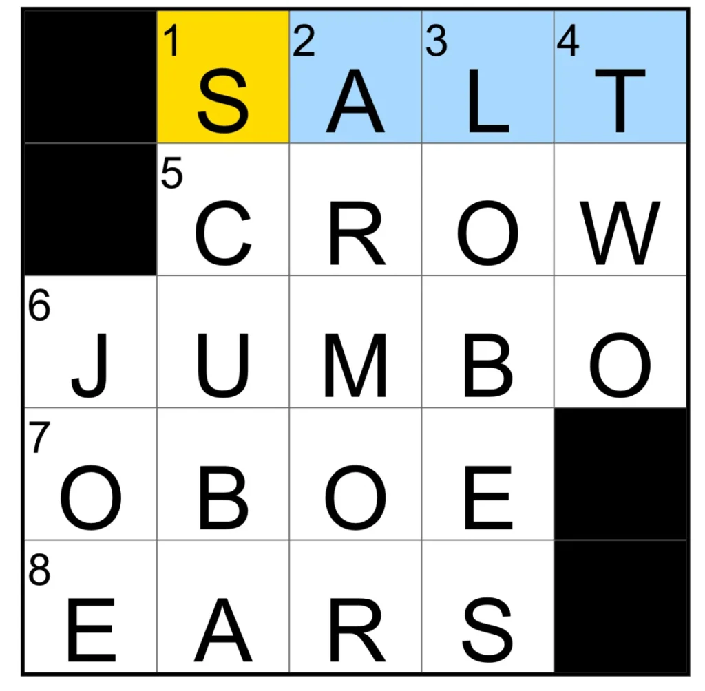 The completed NYT Mini Crossword puzzle for Dec. 23, 2025.