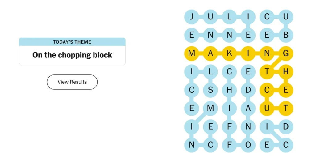 The completed NYT Strands puzzle for Dec. 19, 2025.