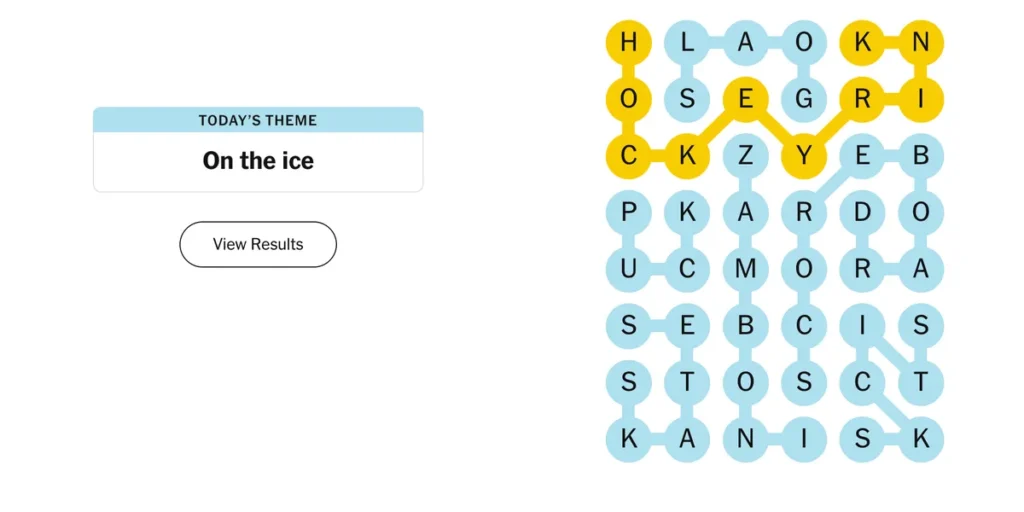 The completed NYT Strands puzzle for Dec. 1, 2025.