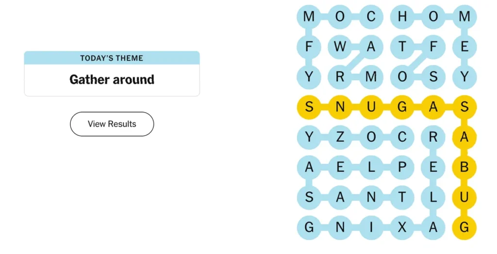 The completed NYT Strands puzzle for Dec. 24, 2025.