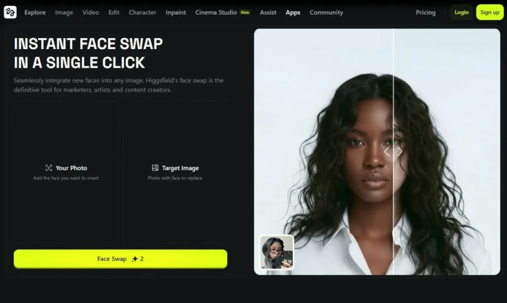 1. Higgsfield AI — Best Overall Face Swap AI