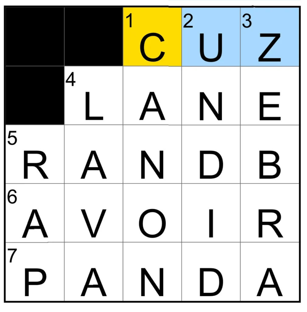 The completed NYT Mini Crossword puzzle for Jan. 18, 2026.