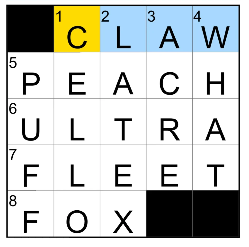 The completed NYT Mini Crossword puzzle for Jan. 19, 2026.