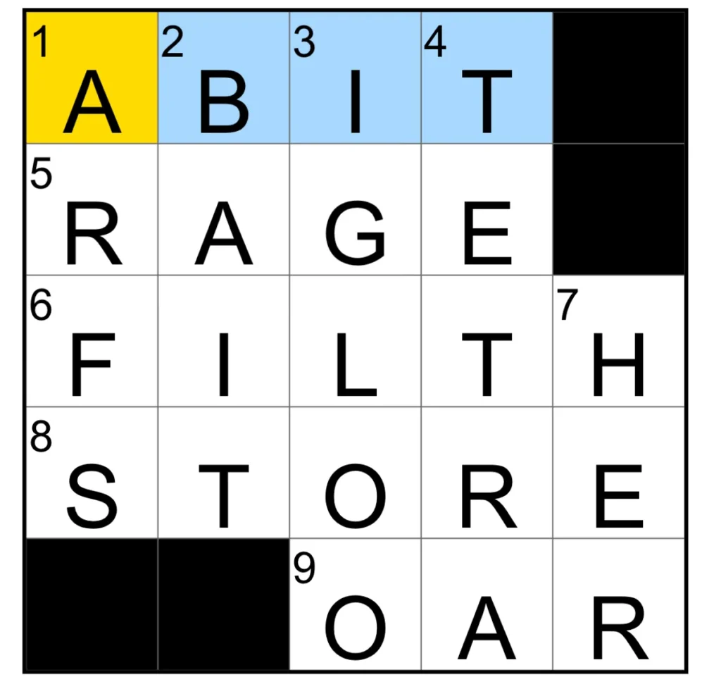The completed NYT Mini Crossword puzzle for Jan. 21, 2026.