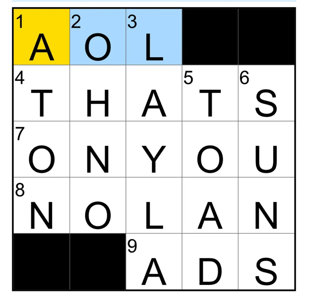 The completed NYT Mini Crossword puzzle for Jan. 12, 2026.