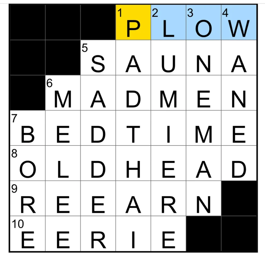 The completed NYT MIni Crossword puzzle for Jan. 24, 2026.