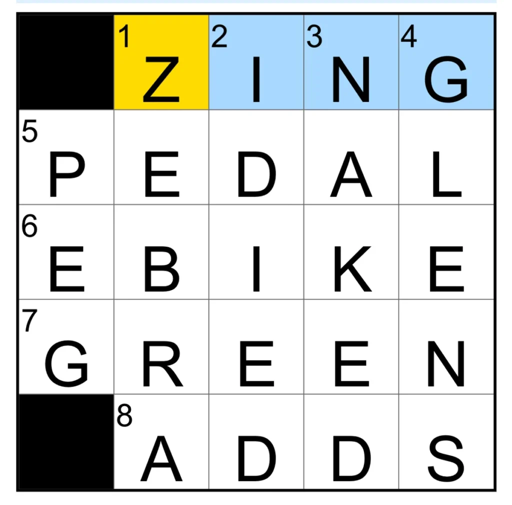The completed NYT MIni Crossword puzzle for Jan. 26, 2026.