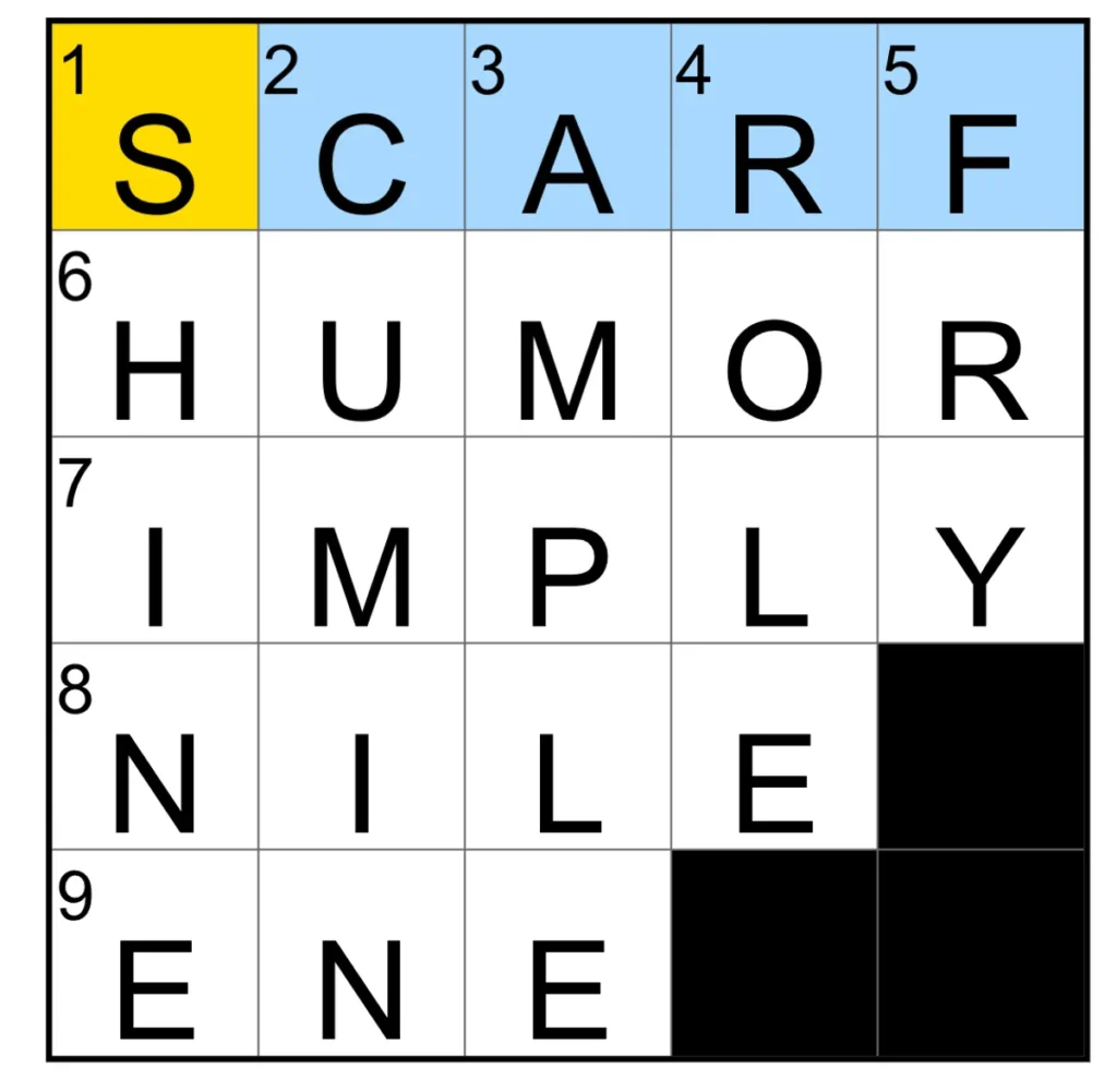 The completed NYT Mini Crossword puzzle for Jan. 27, 2026.