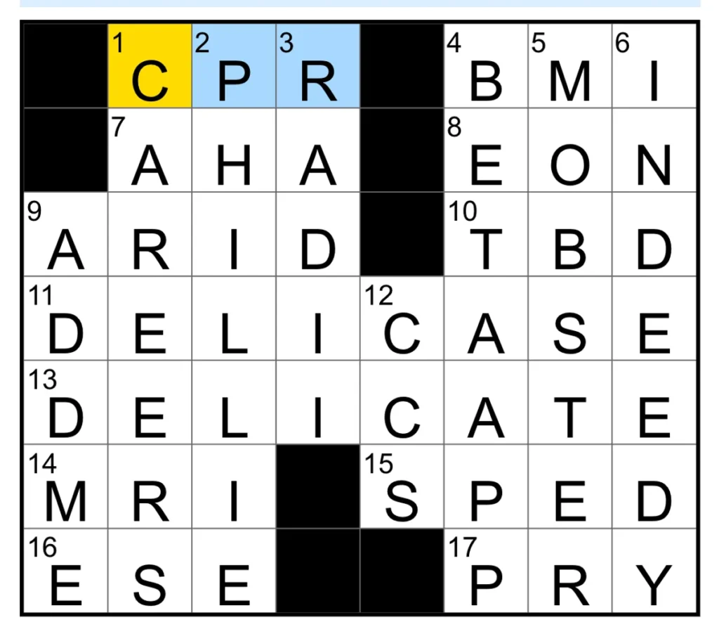 The completed NYT Mini Crossword puzzle for Jan. 31, 2026.