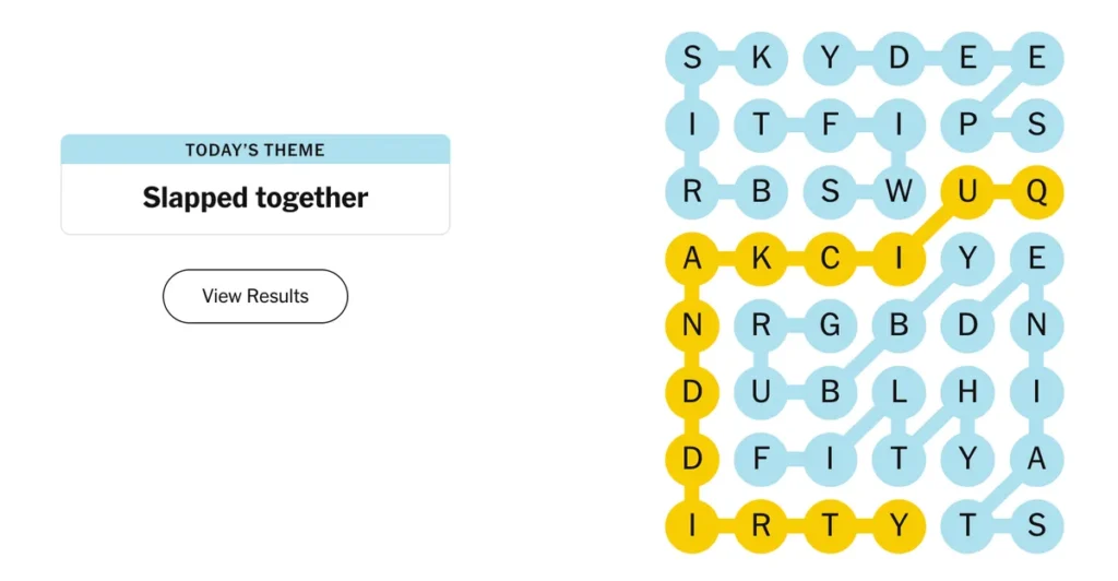 The completed NYT Strands puzzle for Jan. 5, 2026.