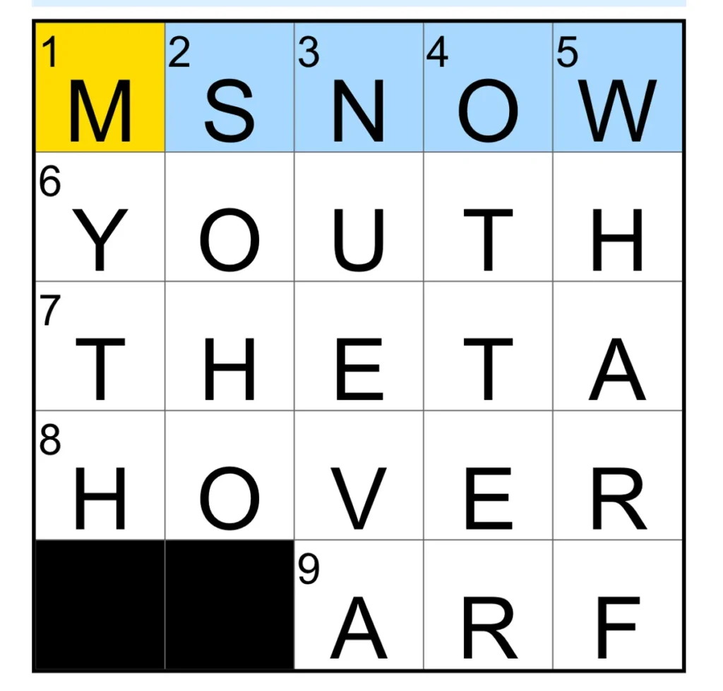 The completed NYT Mini Crossword puzzle for Feb. 4, 2026.