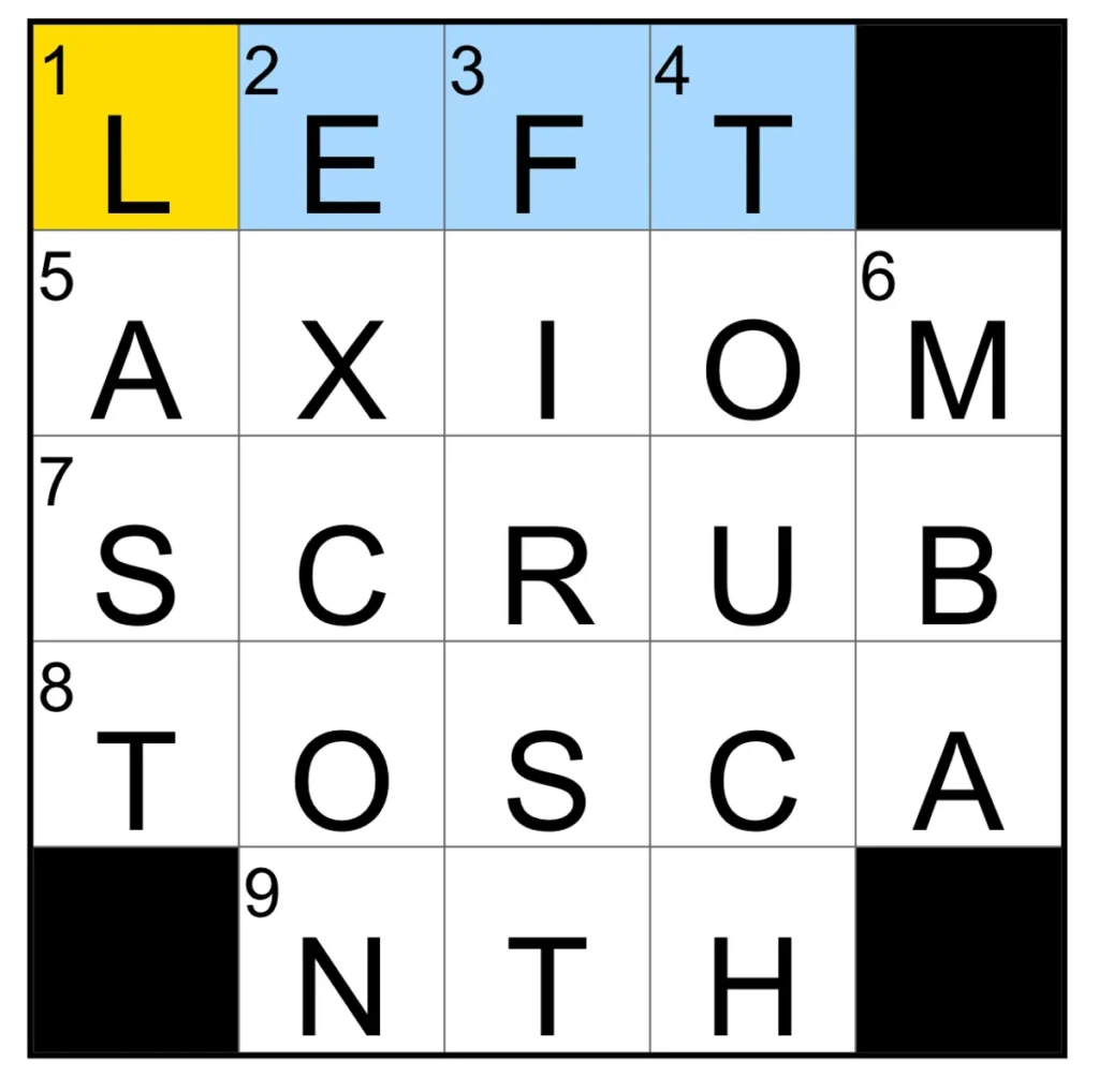 The completed NYT Mini Crossword puzzle for Feb. 8, 2026.