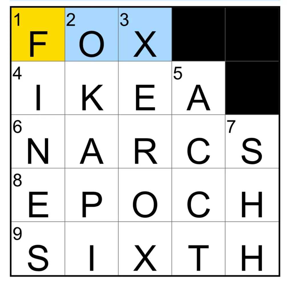 The completed NYT Mini Crossword puzzle for Feb. 11, 2026.