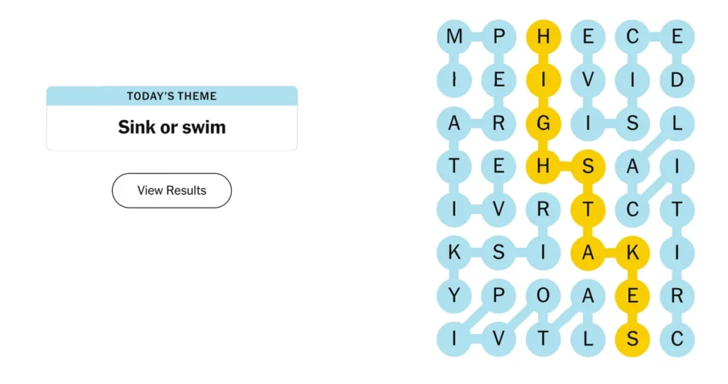 The completed NYT Strands puzzle for Feb. 12, 2026.
