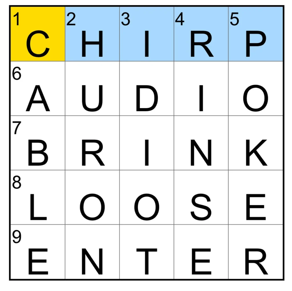 The completed NYT Mini Crossword puzzle for Feb. 5, 2026.