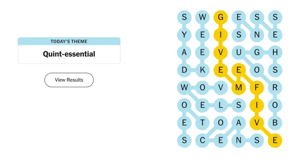 The completed NYT Strands puzzle for Feb. 5, 2026.