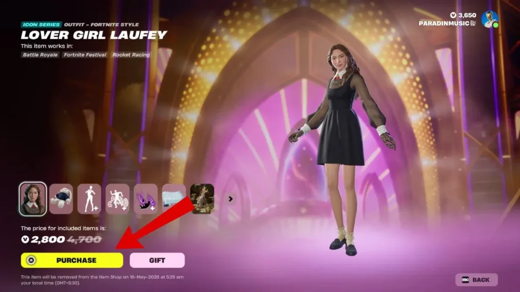 Method 2: Get Lover Girl Laufey Skin (Item Shop)