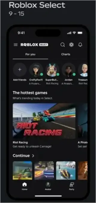 🧒 2. Roblox Select (Ages 9–15)